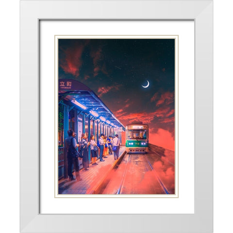 Neon Worlds 8 White Modern Wood Framed Art Print with Double Matting by Orozco, Danner