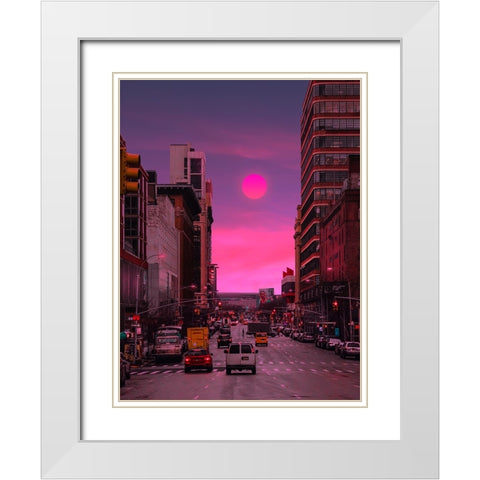 Sundown 4 White Modern Wood Framed Art Print with Double Matting by Orozco, Danner