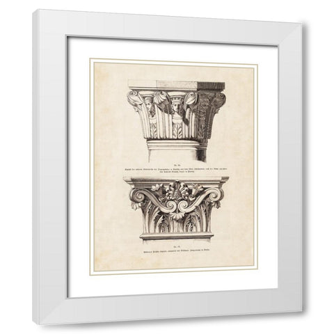 Architectural Ornament - I White Modern Wood Framed Art Print with Double Matting by CAG