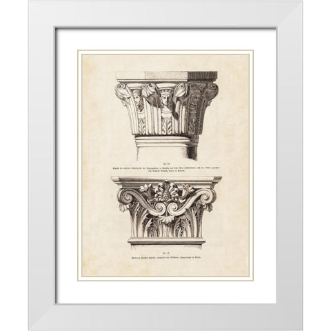 Architectural Ornament - I White Modern Wood Framed Art Print with Double Matting by CAG