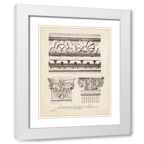 Architectural Ornament - II White Modern Wood Framed Art Print with Double Matting by CAG
