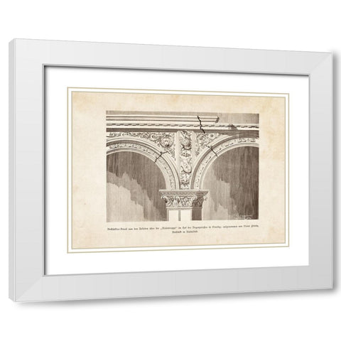 Architectural Ornament - VIII White Modern Wood Framed Art Print with Double Matting by CAG