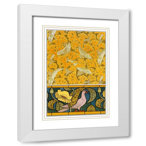 Decoration And Ornament - II White Modern Wood Framed Art Print with Double Matting by CAG