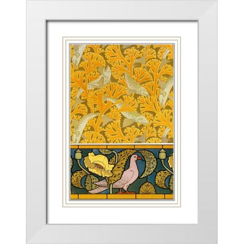 Decoration And Ornament - II White Modern Wood Framed Art Print with Double Matting by CAG