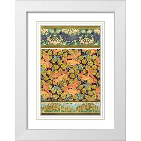 Decoration And Ornament - III White Modern Wood Framed Art Print with Double Matting by CAG