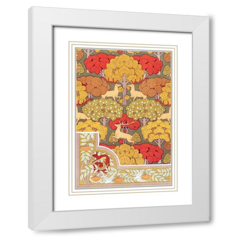 Decoration And Ornament - V White Modern Wood Framed Art Print with Double Matting by CAG