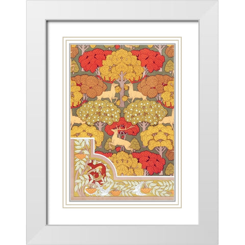 Decoration And Ornament - V White Modern Wood Framed Art Print with Double Matting by CAG