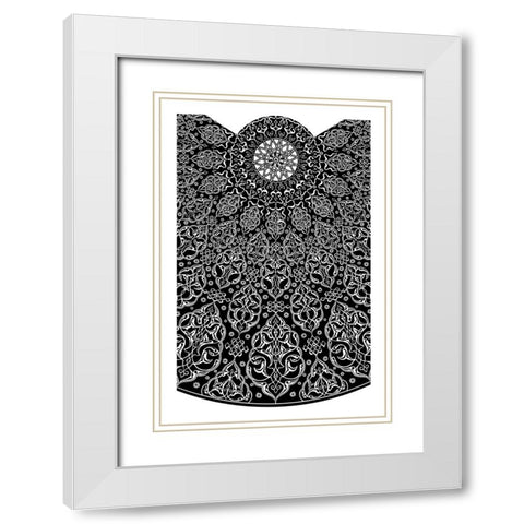 Decoration And Ornament - VII White Modern Wood Framed Art Print with Double Matting by CAG