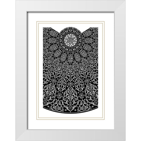 Decoration And Ornament - VII White Modern Wood Framed Art Print with Double Matting by CAG