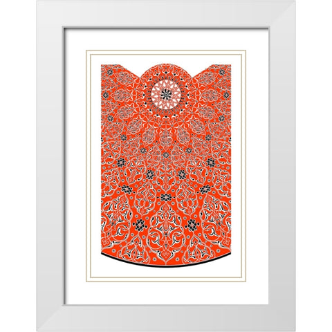 Decoration And Ornament - VIII White Modern Wood Framed Art Print with Double Matting by CAG