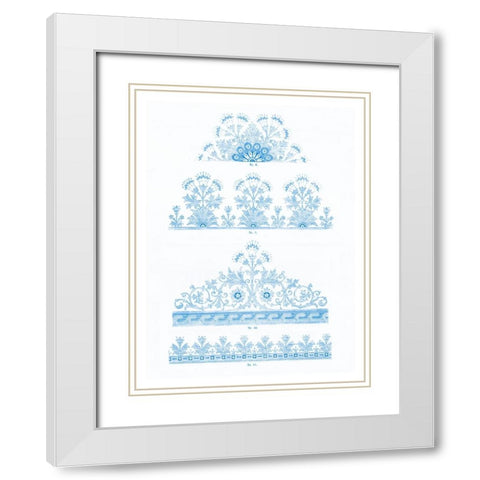 Vintage Pattern III White Modern Wood Framed Art Print with Double Matting by Gewerbehalle