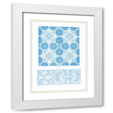Vintage Pattern IV White Modern Wood Framed Art Print with Double Matting by Gewerbehalle