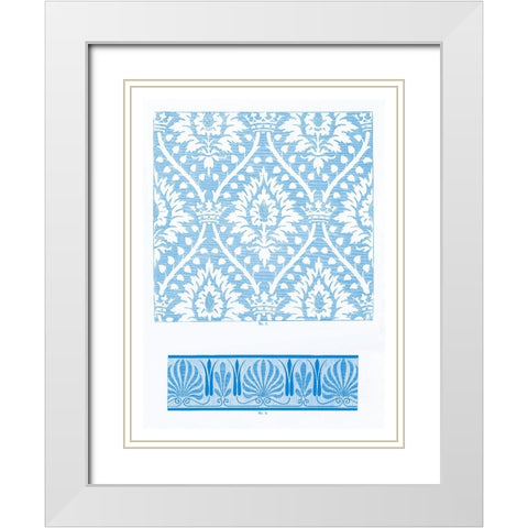 Vintage Pattern V White Modern Wood Framed Art Print with Double Matting by Gewerbehalle