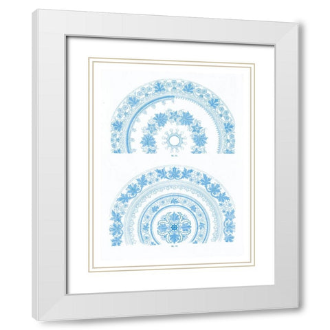 Vintage Pattern VI White Modern Wood Framed Art Print with Double Matting by Gewerbehalle