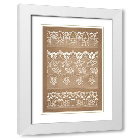 Designs for Lace and Embroidery (1899) - II White Modern Wood Framed Art Print with Double Matting by Aubert, Felix