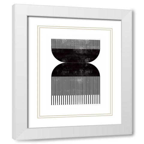 Comb - I White Modern Wood Framed Art Print with Double Matting by CAG