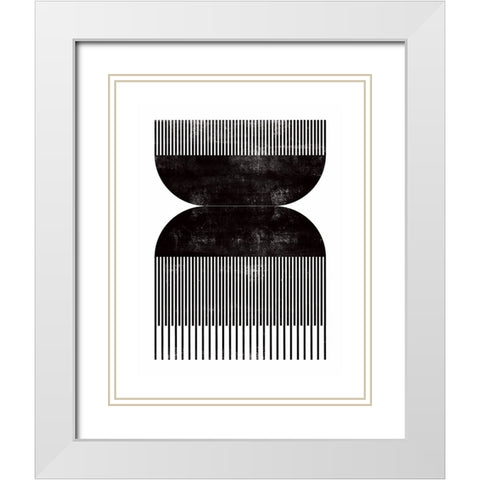 Comb - I White Modern Wood Framed Art Print with Double Matting by CAG