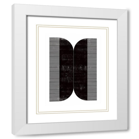 Comb - II White Modern Wood Framed Art Print with Double Matting by CAG
