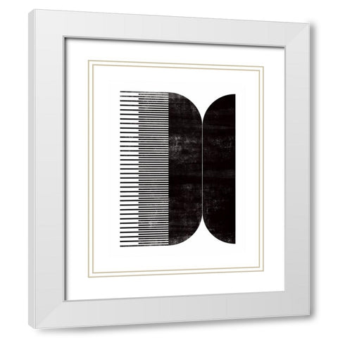Comb - III White Modern Wood Framed Art Print with Double Matting by CAG