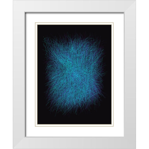 Strokes II White Modern Wood Framed Art Print with Double Matting by Sina
