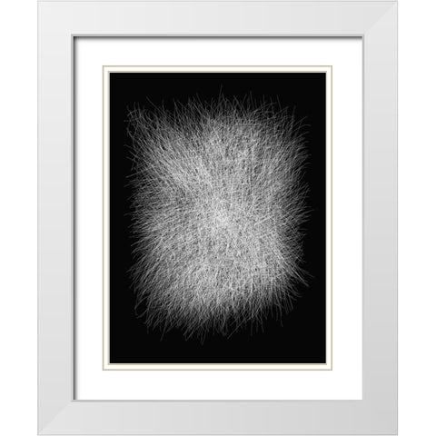 Strokes I-C White Modern Wood Framed Art Print with Double Matting by Sina