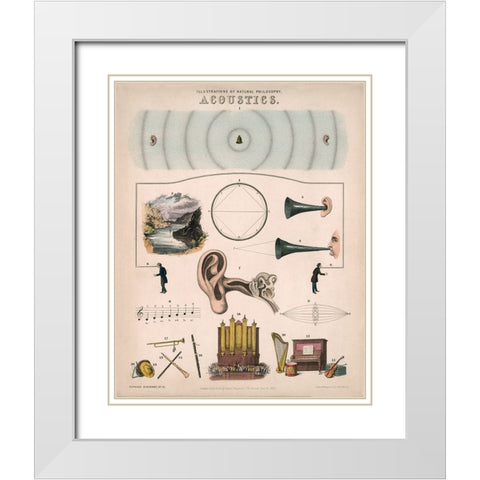 Acoustics - 1850 White Modern Wood Framed Art Print with Double Matting by Emslie, John