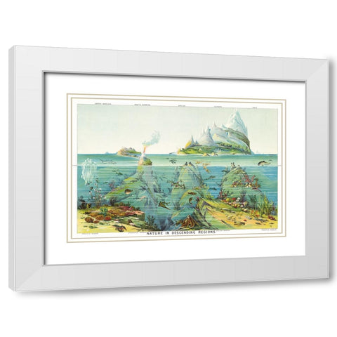Nature in Descending Regions - 1893 White Modern Wood Framed Art Print with Double Matting by Yaggy, Levi Walter