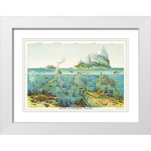 Nature in Descending Regions - 1893 White Modern Wood Framed Art Print with Double Matting by Yaggy, Levi Walter