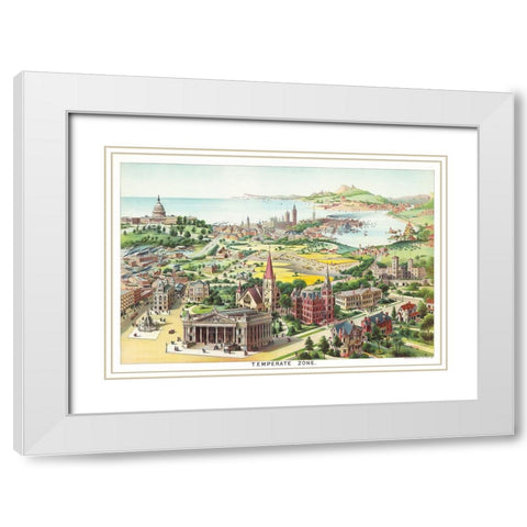 Temperate Zone - 1893 White Modern Wood Framed Art Print with Double Matting by Yaggy, Levi Walter