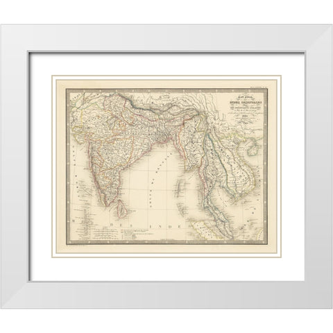 Indes Orientales - 1854 White Modern Wood Framed Art Print with Double Matting by CAG