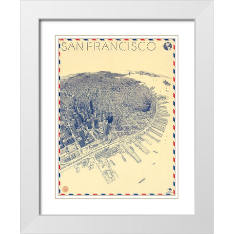 Map of San Francisco - 1912 White Modern Wood Framed Art Print with Double Matting by CAG