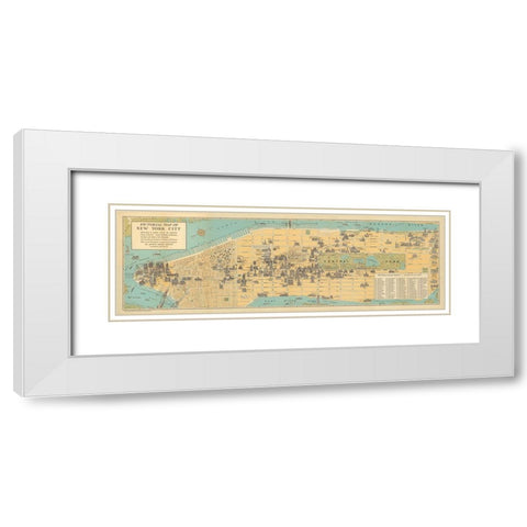 Map of New York City, 1926 White Modern Wood Framed Art Print with Double Matting by CAG