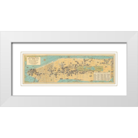 Map of New York City, 1926 White Modern Wood Framed Art Print with Double Matting by CAG