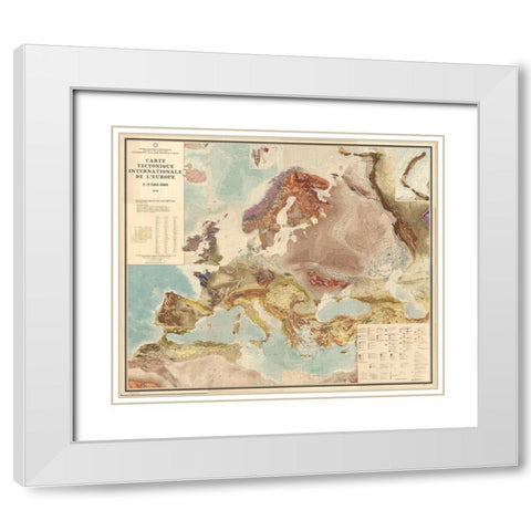 Geological Map of the World - 1962 White Modern Wood Framed Art Print with Double Matting by CAG