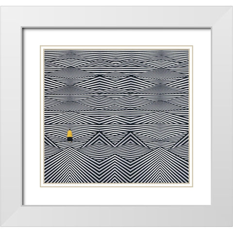 Echoes White Modern Wood Framed Art Print with Double Matting by Wonder, Howie