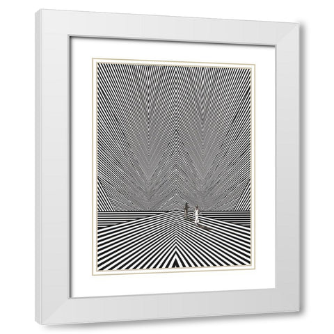 The Illusion of Space And Time White Modern Wood Framed Art Print with Double Matting by Wonder, Howie