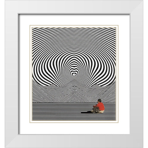 Daze White Modern Wood Framed Art Print with Double Matting by Wonder, Howie