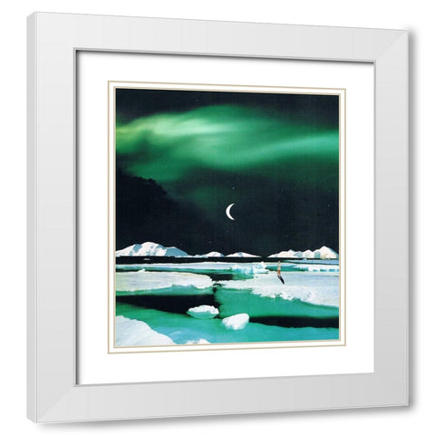 Orbit White Modern Wood Framed Art Print with Double Matting by Wonder, Howie