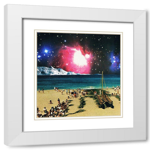 Vacation White Modern Wood Framed Art Print with Double Matting by Wonder, Howie