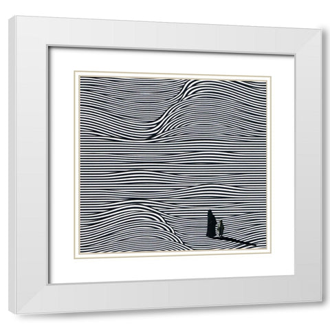 Remote White Modern Wood Framed Art Print with Double Matting by Wonder, Howie