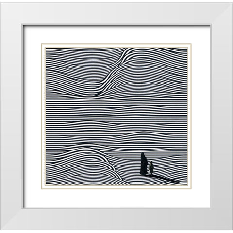 Remote White Modern Wood Framed Art Print with Double Matting by Wonder, Howie