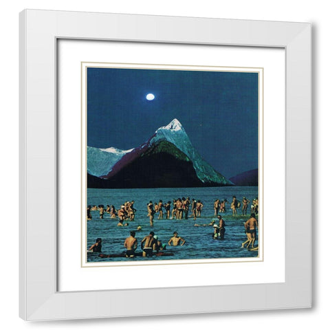 Moon Light White Modern Wood Framed Art Print with Double Matting by Wonder, Howie
