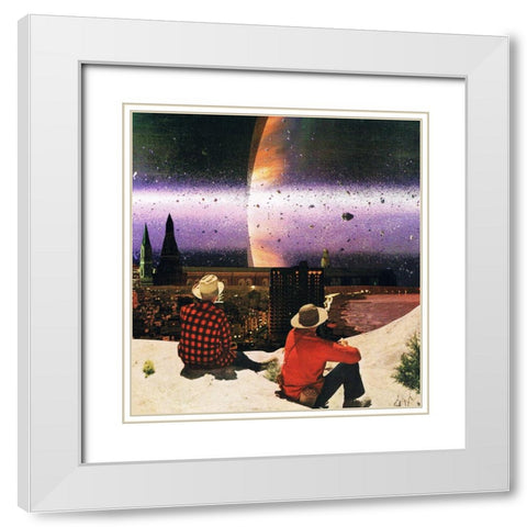 Interstellar White Modern Wood Framed Art Print with Double Matting by Wonder, Howie