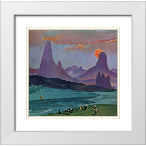 Hills White Modern Wood Framed Art Print with Double Matting by Wonder, Howie