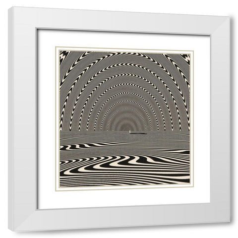 Evolve White Modern Wood Framed Art Print with Double Matting by Wonder, Howie