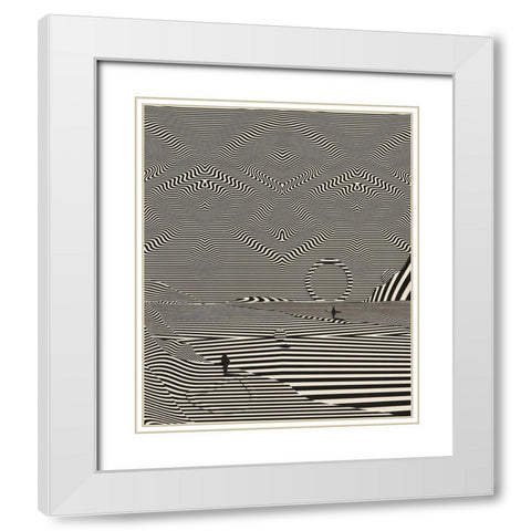 Fragments White Modern Wood Framed Art Print with Double Matting by Wonder, Howie