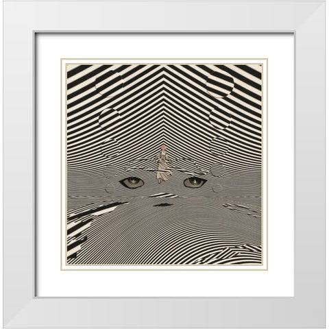 Gaze White Modern Wood Framed Art Print with Double Matting by Wonder, Howie