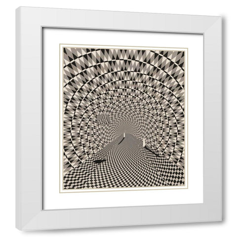 Nested Dimensions White Modern Wood Framed Art Print with Double Matting by Wonder, Howie