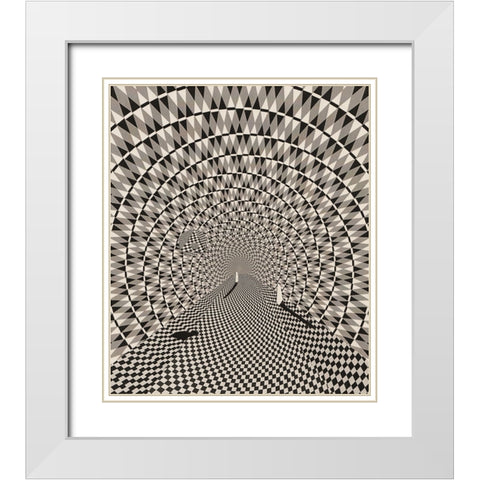 Nested Dimensions White Modern Wood Framed Art Print with Double Matting by Wonder, Howie