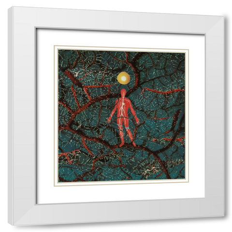 Neural Net White Modern Wood Framed Art Print with Double Matting by Wonder, Howie